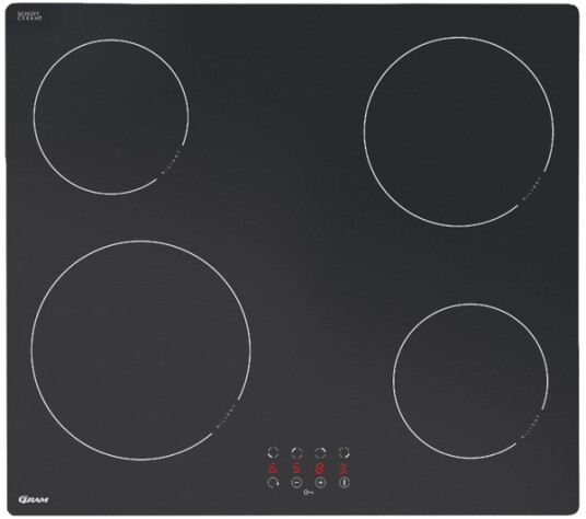 Gram KK 6400-90 60 cm Glasskeramisk Platetopp med TouchControl Svart