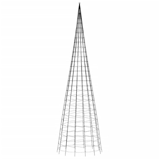 vidaXL Juletrelys på flaggstang 3000 LED kaldhvit 800 cm