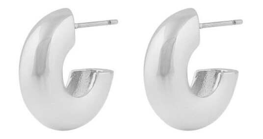 Snö Of Sweden Addison Small Oval Earring Plain Silver