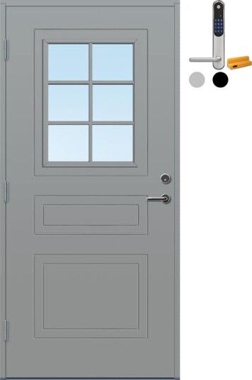 Ytterdør Bygg1 Stryn Cotswold med Yale Doorman Classic Home