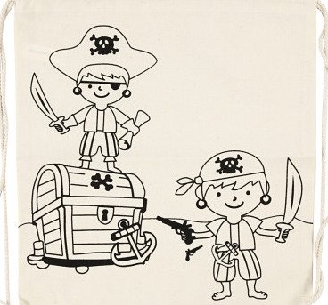 Diverse Gymnastikkpose pirater størrelse 37x41 cm 110 g lys natur 1 stk.
