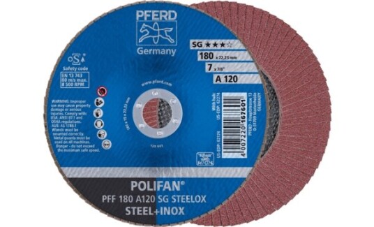 Pferd Lamellskive PFF 180 A 120 SG Steelox 180mm 8500 rpm 10 stk