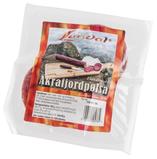 Åkrafjordpølsa Oppskjert 80g