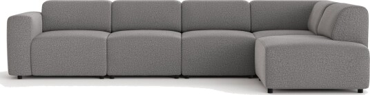 Torvasen 5 seters sofa med divan høyre i stoff Grå