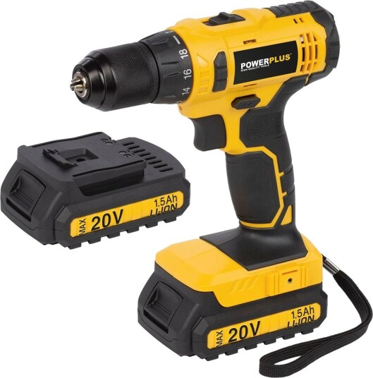 Powerplus Skruemaskin 20 Volt + 2 Batterier