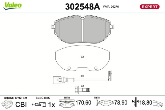 VALEO 302548A Bremseklosser