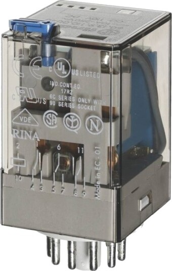 Finder 60.13.9.024.0070 Pluggrelé 24 V/Dc 10 A 3 Omkoblere