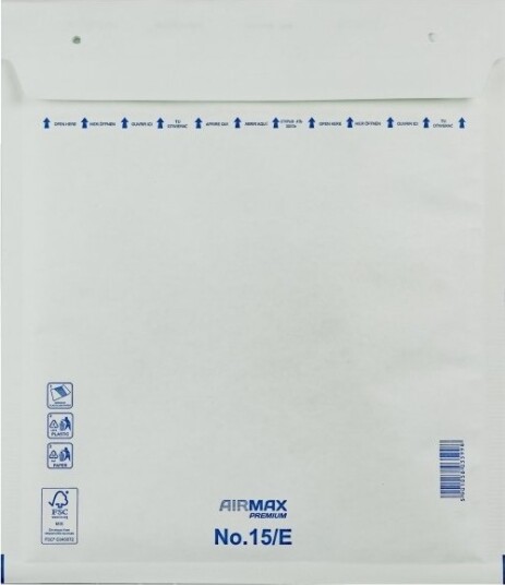 Bobbelkuvert Airmax 15/E W5 240X275 Hvid 100Stk