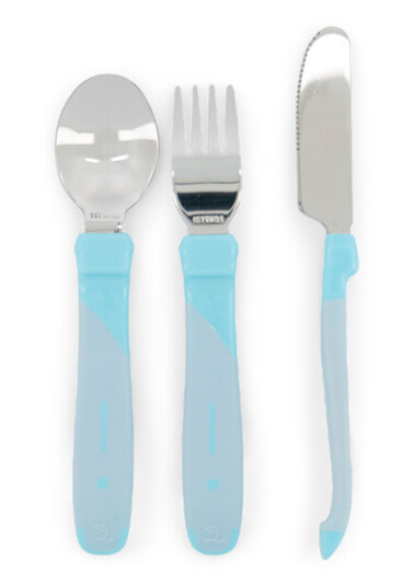 Twistshake Learn Cutlery Stainless Steel 12+m Pastel Blue Twistshake Learn Cutlery Stainless Steel 12+m Pastel Blue
