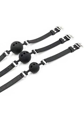 Set Of Silicone Gag Balls 3-pcs Black