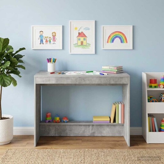 vidaXL Seng Schreirbord Betonggrå Konstruert tre 100 x 45 x 75 cm