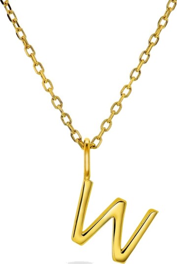 Pan Jewelry Letters smykke i 925 forgylt sølv W
