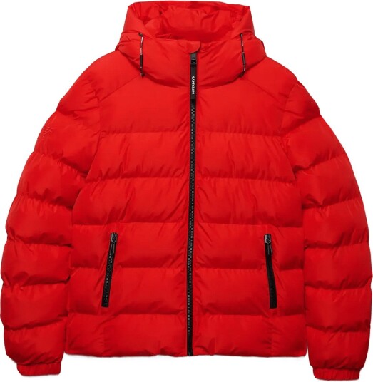 Superdry Hooded Sports Puffer Jacket LEAD RED M Superdry Hooded Sports Puffer Jacket LEAD RED M