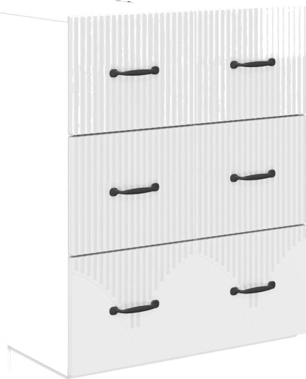 vidaXL Skuffeskap Høgglans hvit 66 x 34,5 x 87 cm Konstruert tre