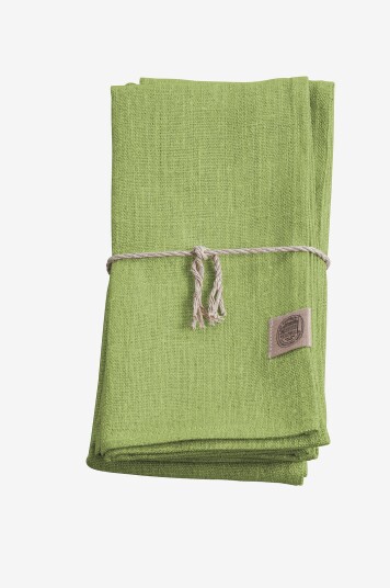 Lovely Linen   Serviett Classic 4 pk i manglet lin   Grønn