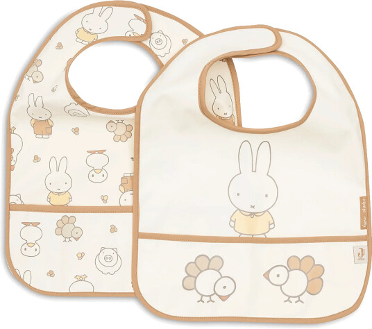 Jollein Bib Waterproof 2 Pack Cream 40X29