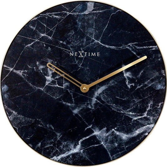 NeXtime Veggklokke Marble diameter 40 cm Svart
