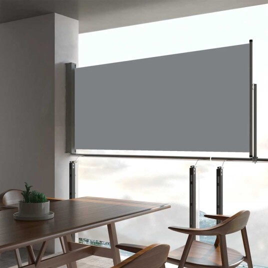 vidaXL Uttrekkbar sidemarkise 60x300 cm grå vidaXL Uttrekkbar sidemarkise 60x300 cm grå