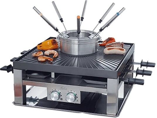 Solis 796 Combi-Grill 3-i-1 Raclette og Fondue 8 personer