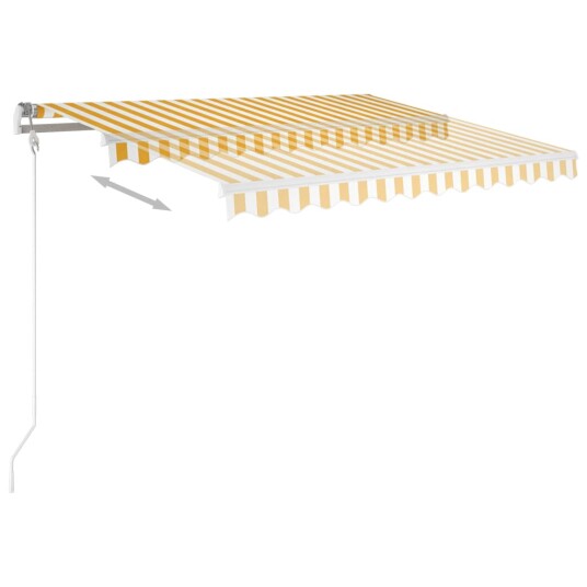 vidaXL Automatisk markise med LED og vindsensor 350x250 cm gul/hvit