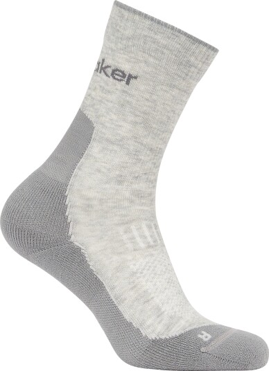 Icebreaker Men Merino Hike+ Light Crew Blizzard Hthr/alloy S
