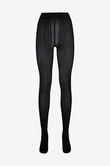 Swedish Stockings Strømpebukse Alma Rib Tights Svart