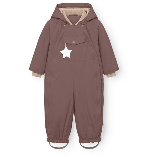 Mini A ture Peppercorn Plum Matwisti Fleece Lined Snowsuit. GRS 12 mdr/80 cm