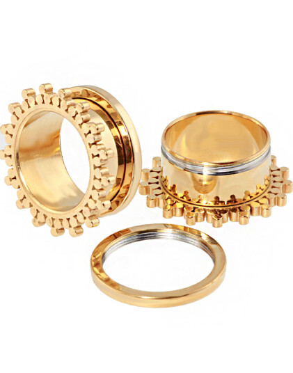 Victorian Flower Tunnel Piercing Gold