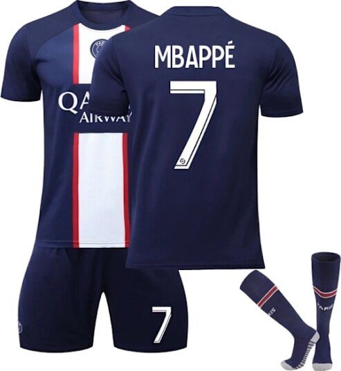 Mbappe Barn Fotballsett Fotballdrakt Treningsdrakt 22/23 Hjem ny Fotballsett 0
