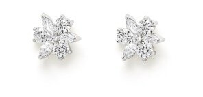 Ivory & Co Waterlily Earrings Silver Crystal One size