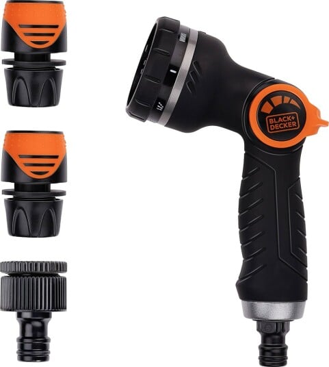 BLACK+DECKER Deluxe Vanningssett Hagepistol med 8 str??lem??nstre 1/2 + 3/4"