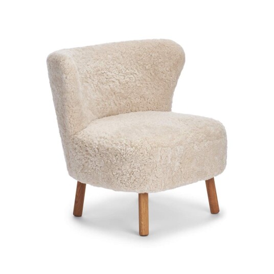 Natures Collection Emil Lounge Chair Korthåret Beige Eik