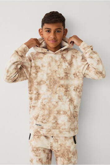 Ellos Collection Genser med hette og trykk Beige