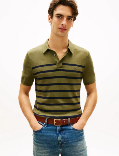 Tommy Hilfiger Essential Cotton Knitted Polo Khaki green M