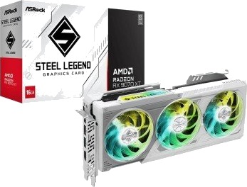 ASRock Radeon RX 9070 XT Steel Legend 16GB GDDR6 Grafikkort med HDMI og DisplayPort