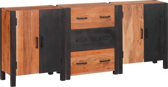  Serviesskap 3 pcs Brun 55 x 30 x 75 cm Massivt akasietre