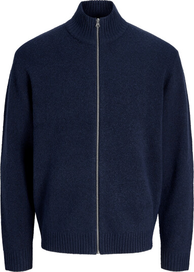 Jack & Jones Jjsoho Ollie Knit High Neck Zip Car Sn - Navy - XL