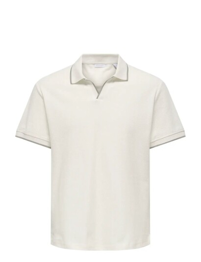 ONLY & SONS Onsaston Reg Ss Frml Resort Polo   White   XXL