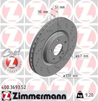 Bremseskive ZIMMERMANN 400.3693.52