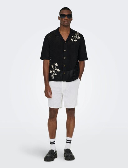 ONLY & SONS Onstegan Life Rlx Ss Shirt Knit Black XXL