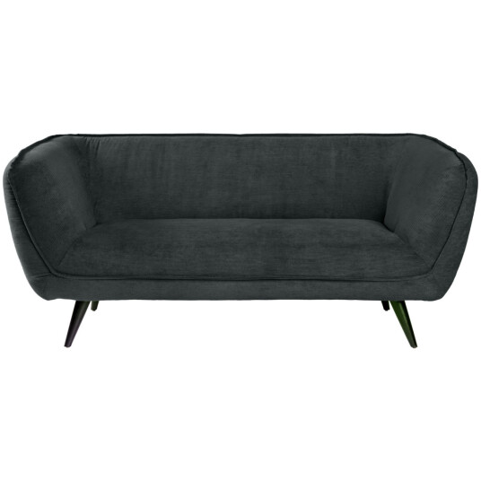 VEGA Sofa Kelso i kordfløyel 2 seters med svarte ben; 183x88x76 cm BxDxH; Sete Antrasitt Ramme Svart