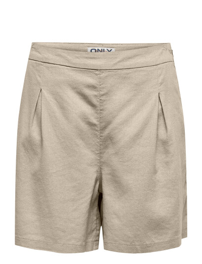 ONLY Onlcaro Hw Linen Bl Pleat Shorts Cc Pnt - Beige - XS