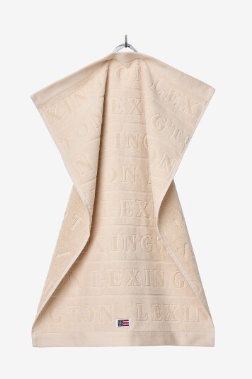 Lexington - Håndkle Moonbeam, velur Jacquard Logo - Beige
