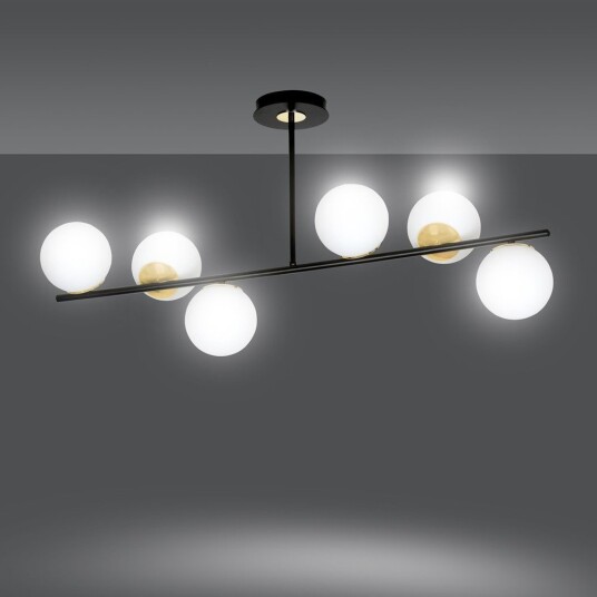 Floki 6 Sort/Gull taklampe Ø15 cm E14 230V uten lyskilde.