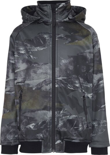 Molo Softshell Jakke Cloudy Fjell Camo Molo 2 år (92) Softshell Grå Grønn Svart