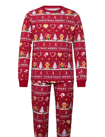 Happy Seasons Christmas Cookie Pyjamas Red - Red - XS