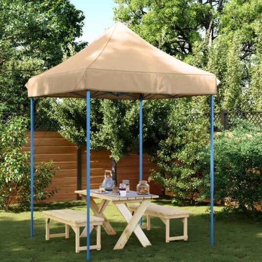  Sammenleggbart partytelt pop-up beige 200x200x306 cm 4004983