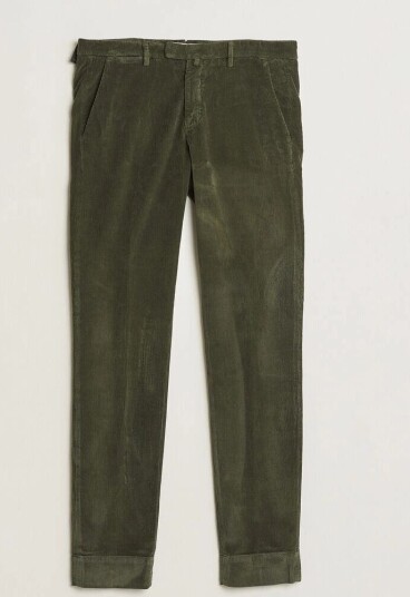 Briglia 1949 Slim Fit Corduroy Trousers Dark Green