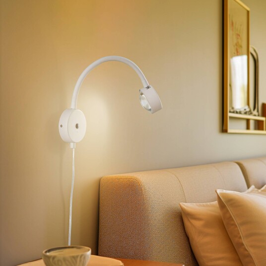 Lindby vegglampe Jyla hvit linse 3000 K GX53 fleksibel arm