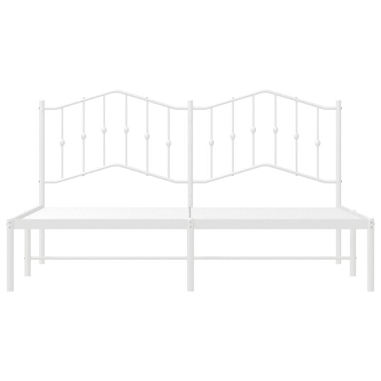vidaXL Sengeramme i metall med sengegavl hvit 160x200 cm 8721012211506